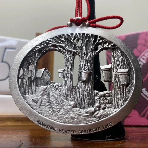 Pewter Maple Tree Christmas Ornament - Picture 3 of 9